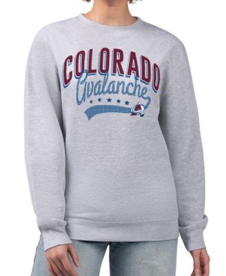 Women's Heather Gray Colorado Avalanche Filigree Team Graphic Fleece Pullover Sweatshirt