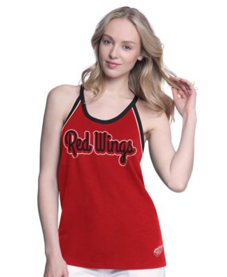 Women's Red Detroit Red Wings Curveball Racerback Scoop Neck Slub Tank Top