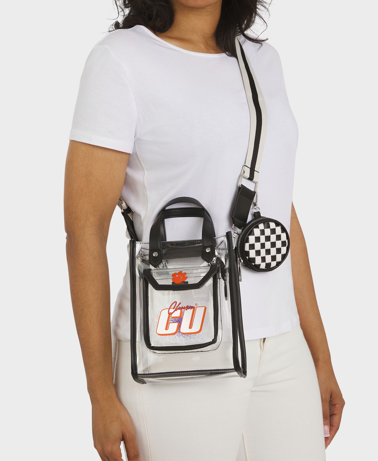 Женская сумка WEAR by Erin Andrews Clemson Tigers Clear Stadium Crossbody Purse with Coin Pouch — фото 5