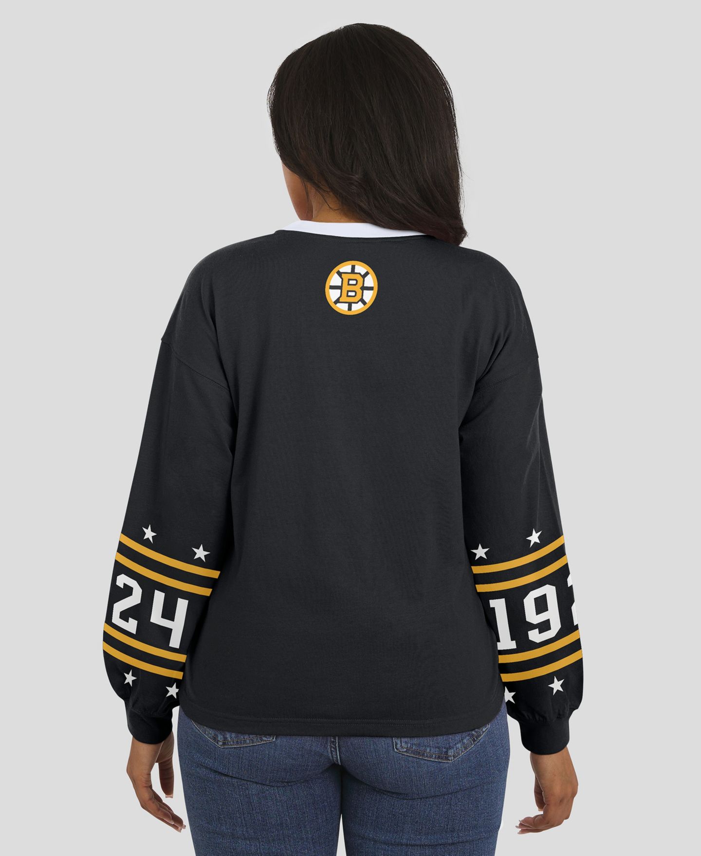 Женская футболка WEAR by Erin Andrews Black Boston Bruins Long-Sleeve Sport — фото 5