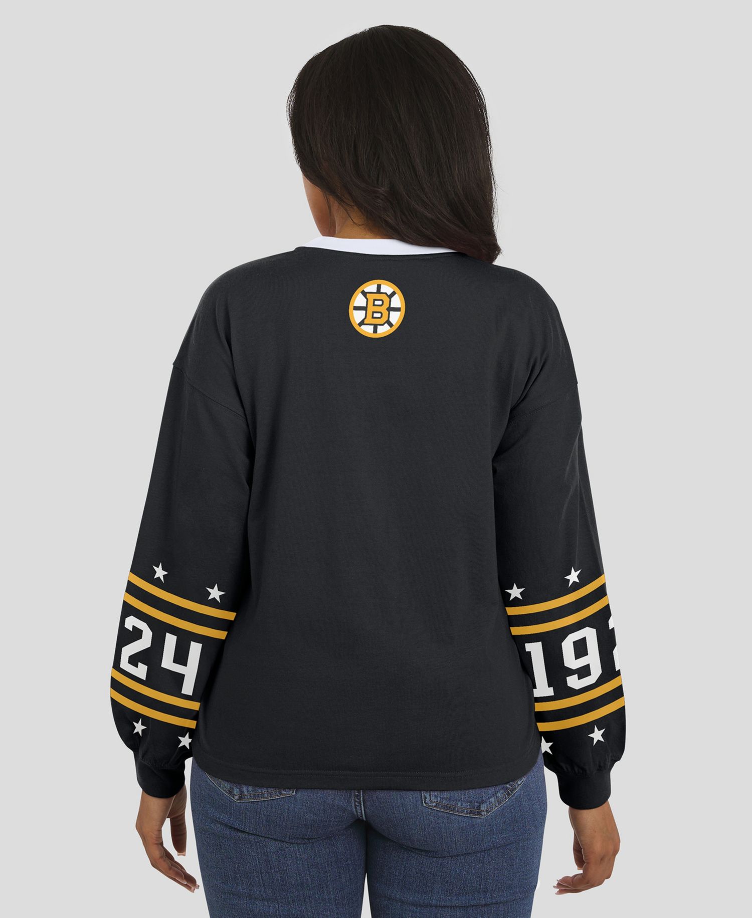 Women's Black Boston Bruins Long-Sleeve Sport T-Shirt