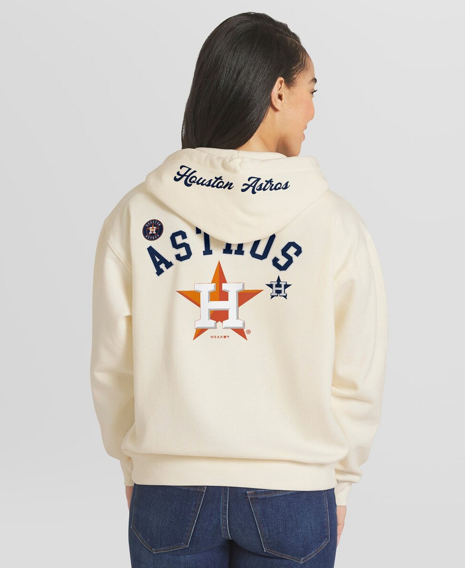 Women's Cream Houston Astros Full-Zip Hoodie