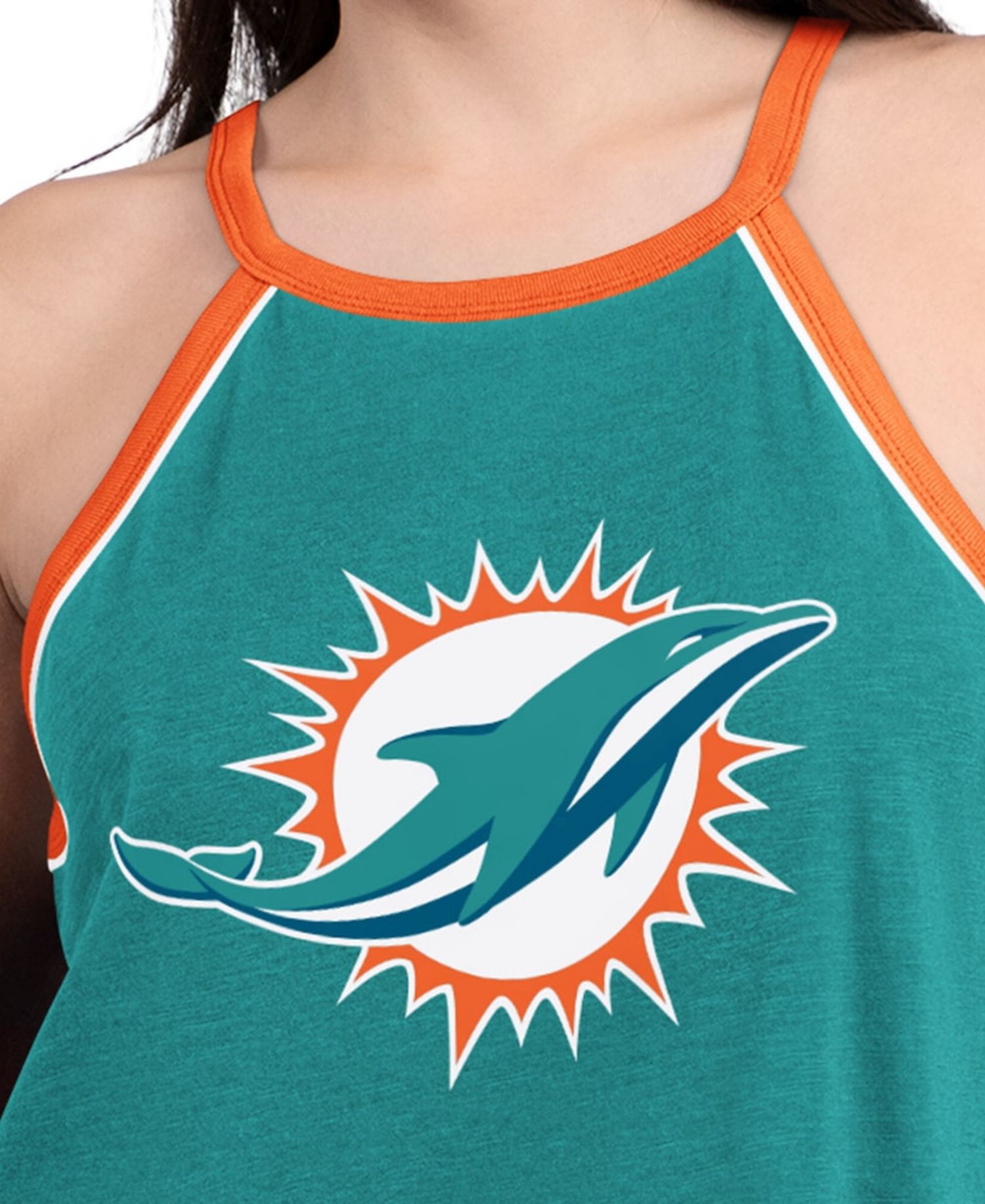 Women's Aqua Miami Dolphins Redemption Win Slub Tank Top
