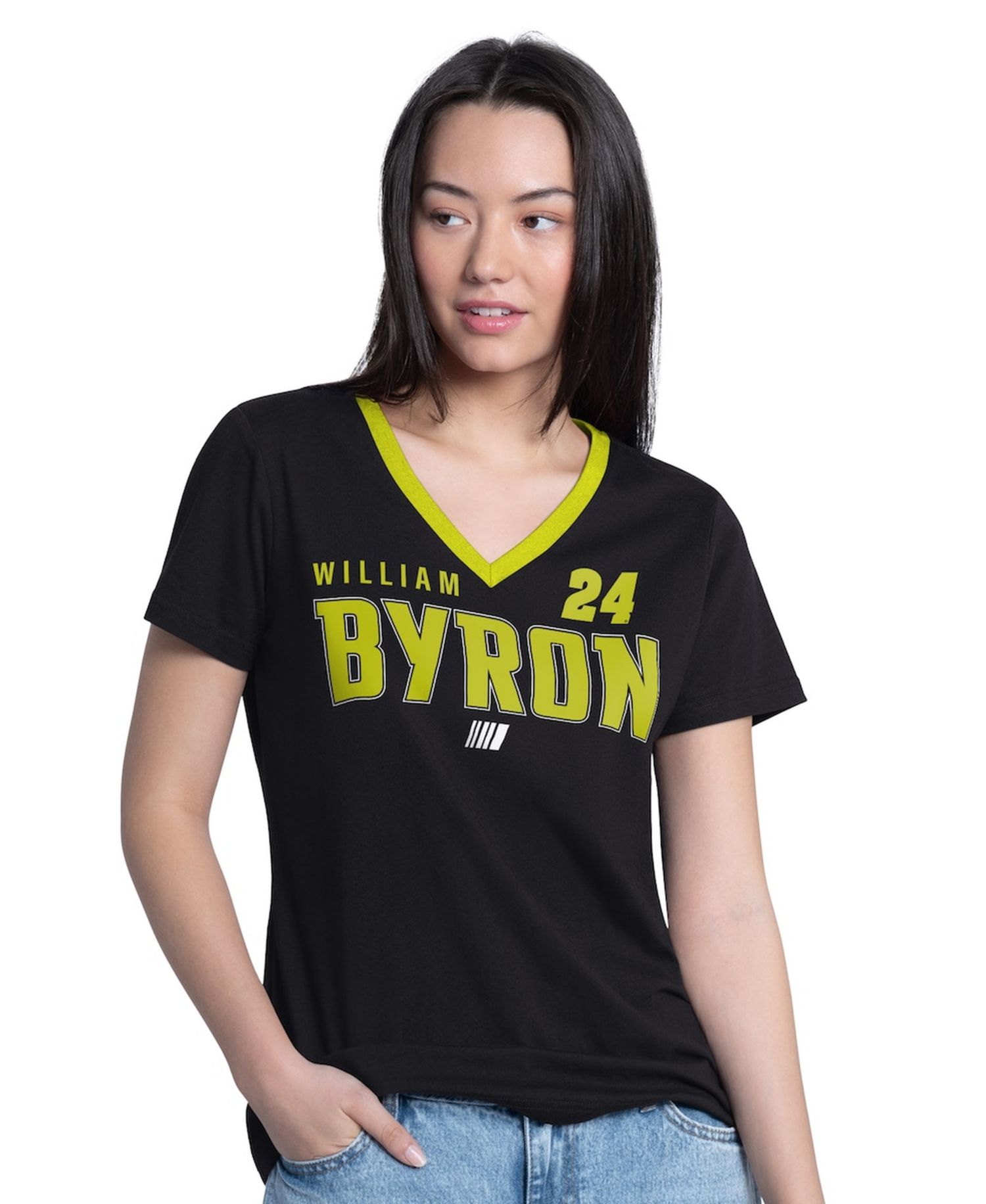Women's Black William Byron Best Team V-Neck T-Shirt