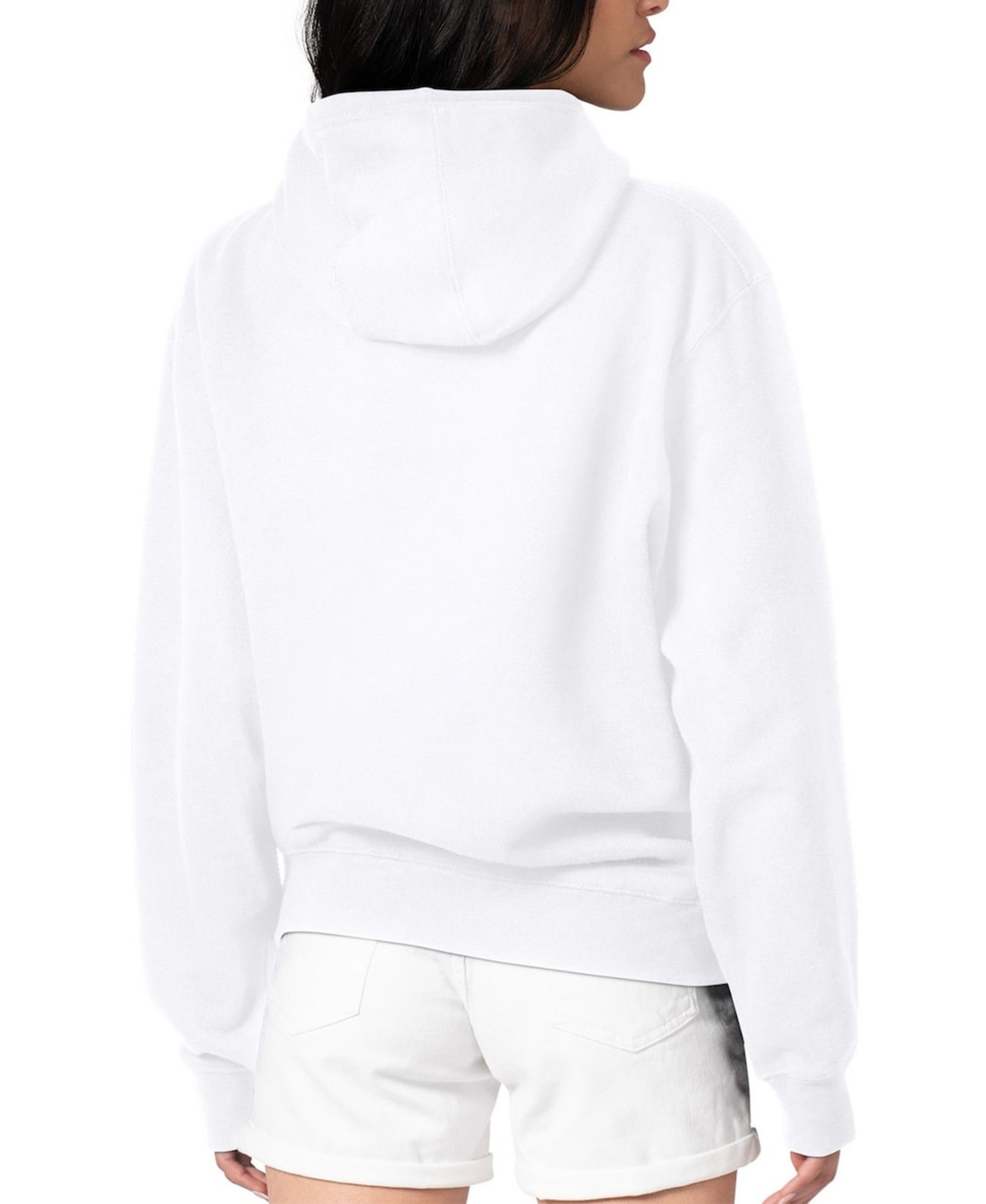 Women's White Cleveland Guardians Metallic Drop Fleece Hoodie