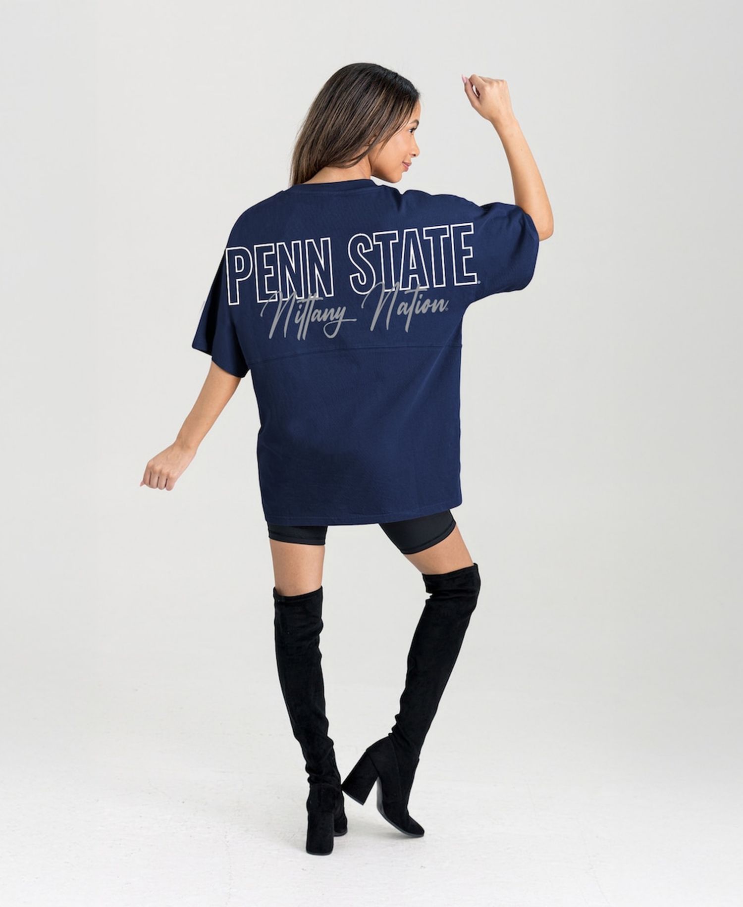 Women's Navy Penn State Nittany Lions Oversized Back at Ya T-Shirt