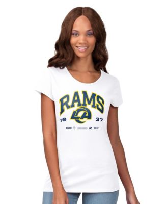 Women's White Los Angeles Rams Endzone T-Shirt