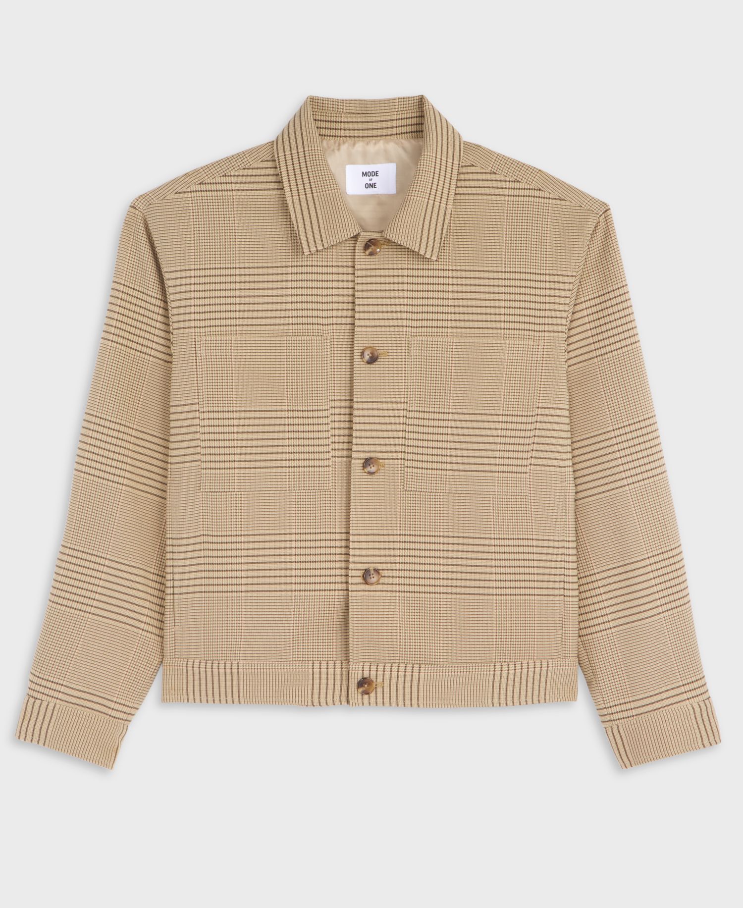 Men's Glen Plaid Relaxed-Fit Stretch Overshirt