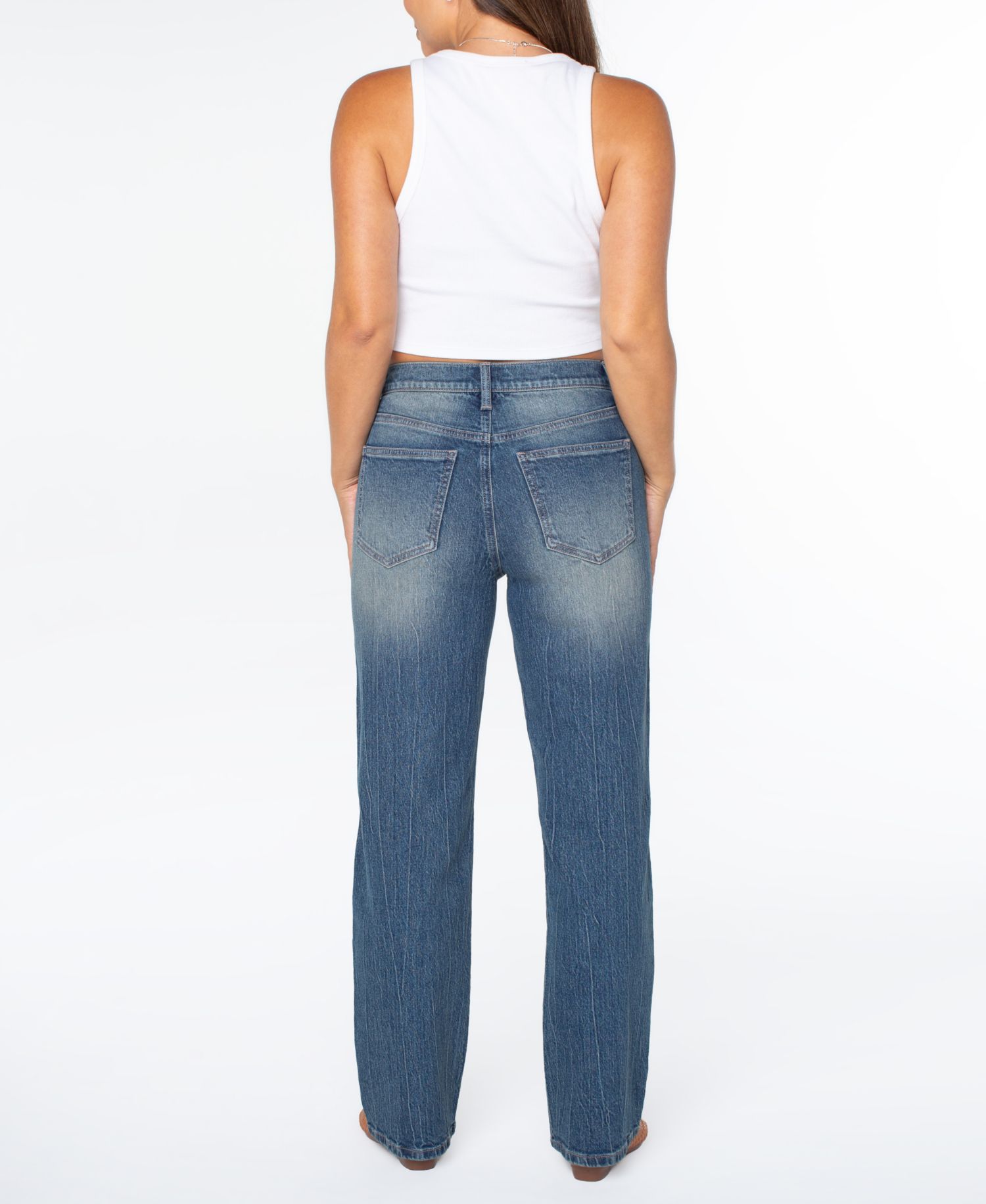 Juniors' Ultra High-Rise Studded Straight-Leg Jeans