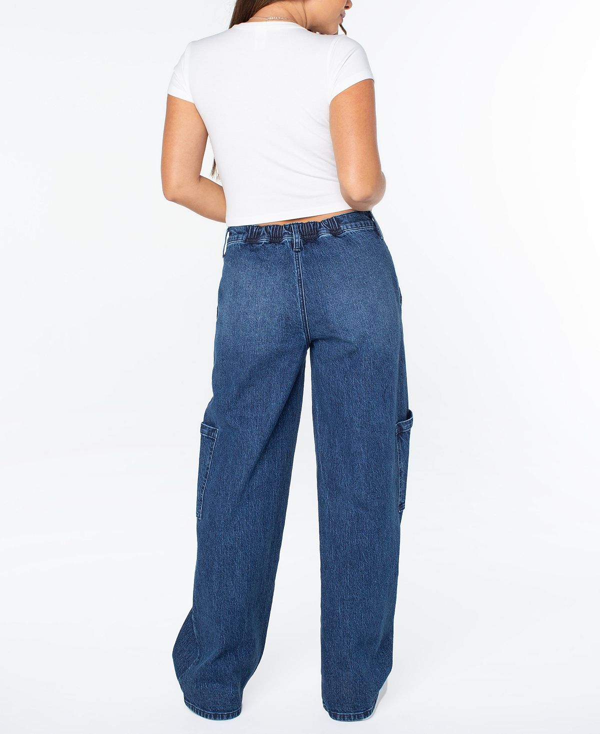 Celebrity Pink Women's Mid-Rise Wide-Leg Cargo Jeans view 2 — MAYCSS fashion products