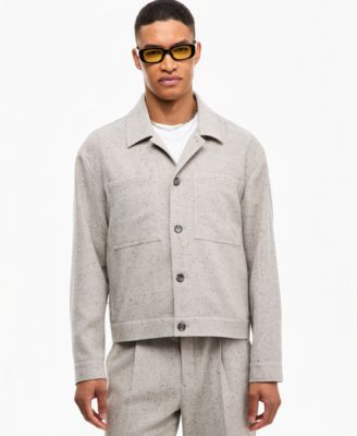 Men's Point Collar Classic Fit Long-Sleeve Twill Overshirt
