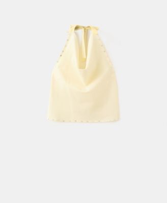 Women's Buttons Halter-Neck Top