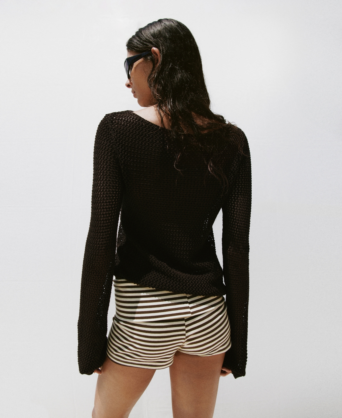 Mango Women's Floral Embroidery Crocheted Sweater