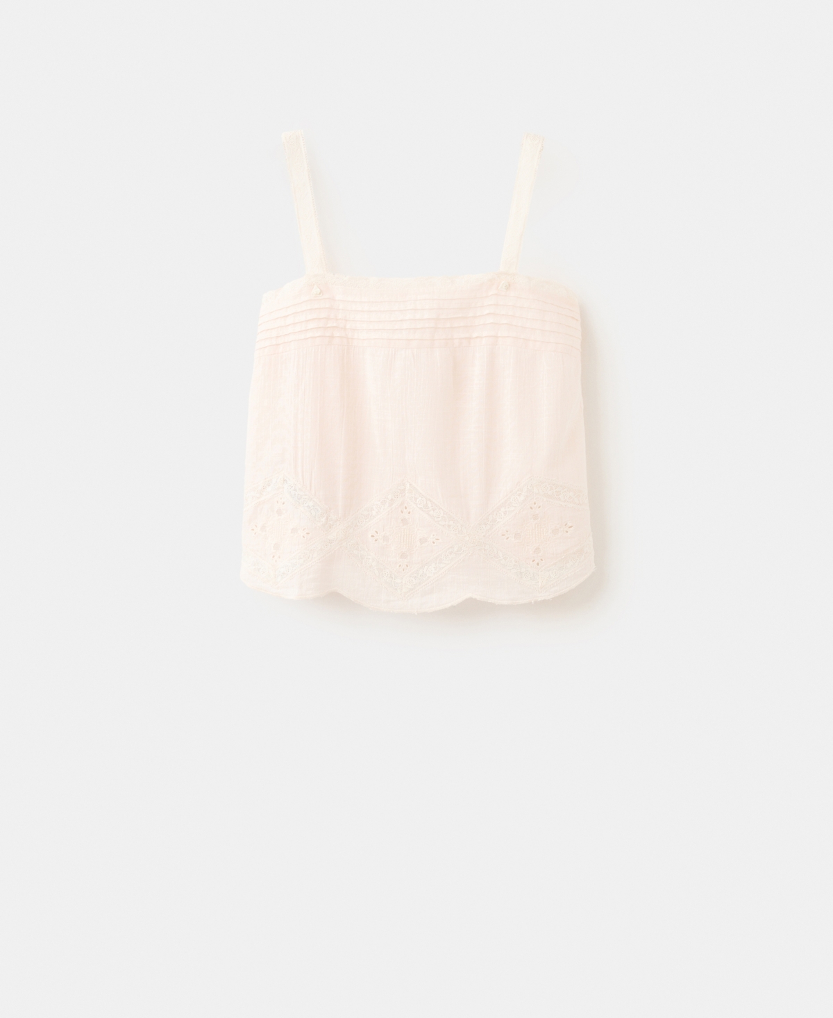 Mango Women's Embroidered Details Cotton Top