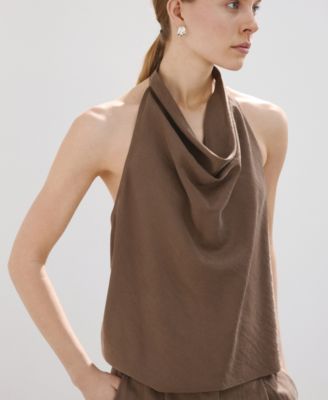 Women's Draped Neck Lyocell Top