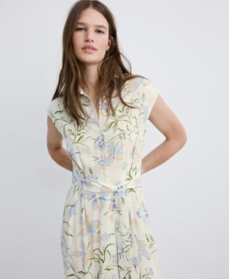 mango floral shirt dress Mango Women's Floral Print Shirt Dress