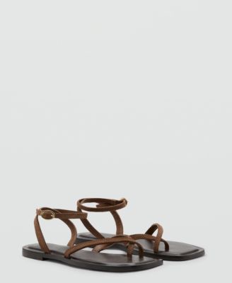 Women's Crossed Straps Leather Sandals