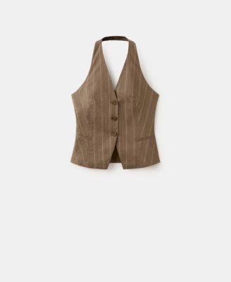 Women's Striped Halter-Neck Top