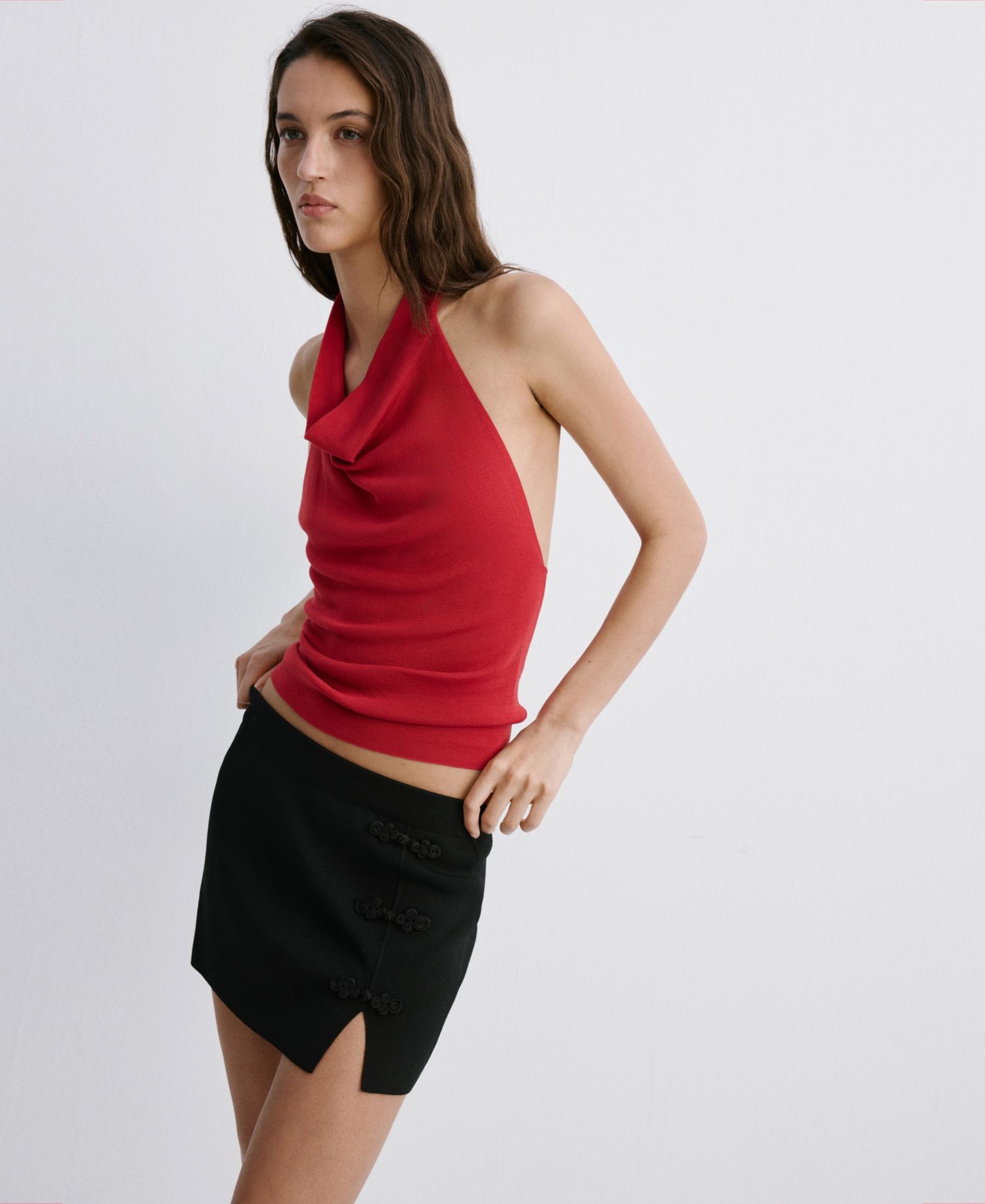 Women's Side Slit Short Skirt