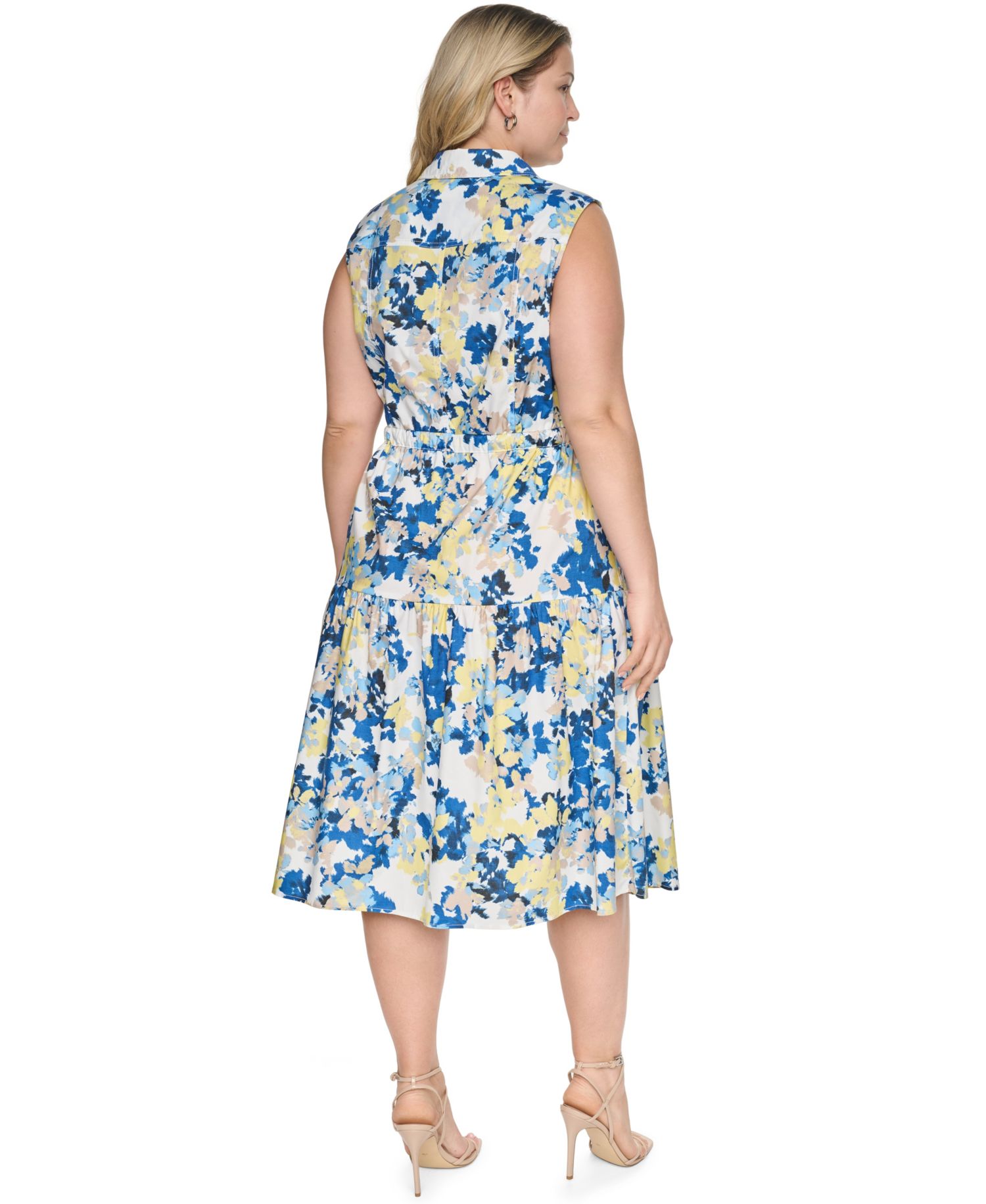 Plus Size Printed Sleeveless Dress