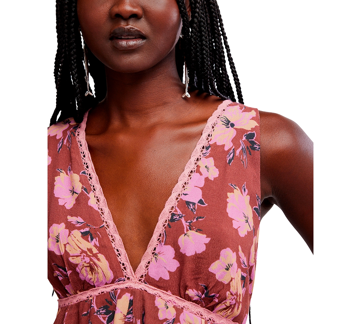Free People Women's Rome Printed V-Neck Tank Top
