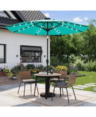 Outdoor Table Solar Patio Umbrella With 32 LED Lights, UV Protection For Pool, Deck