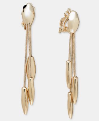 Shaky Chain Clip-On Linear Drop Earrings