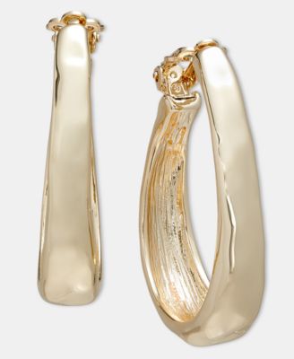 Oval Clip-On Hoop Earrings