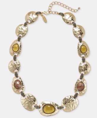 Multi-Jewel and Disc Collar Necklace