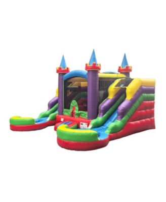 Rainbow Castle Bounce House and Double slide Combo