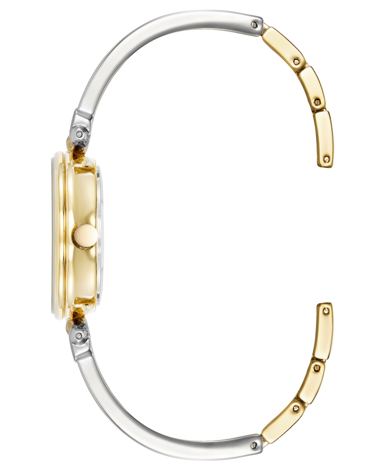 Women's Quartz Round Diamond Dial Gold-Tone Alloy Metal and Enamel Bangle Watch 28mm