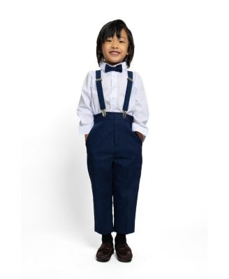 Toddler Boys Barn Safari Linen 4-Piece Shirt, Bowtie, Suspenders and Pants Set