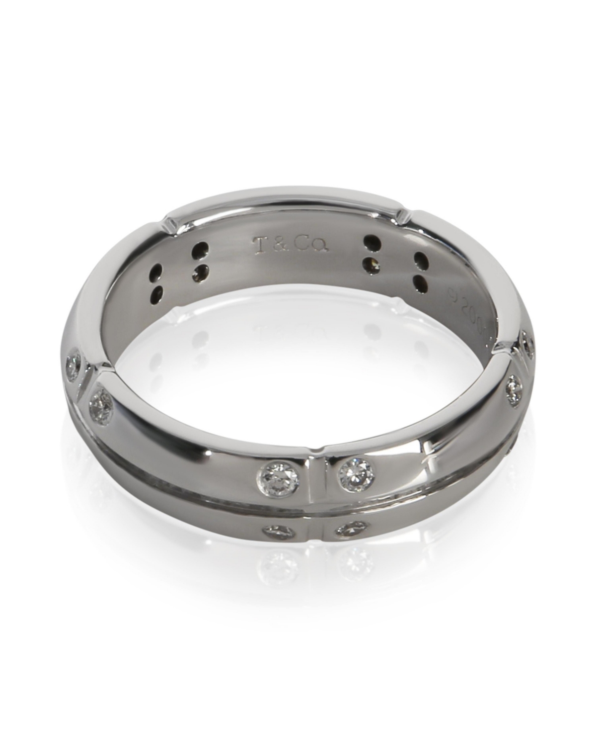 Pre-Owned Tiffany & Co White Gold Diamond Streamerica Band - White gold