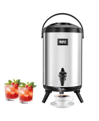 Insulated Beverage Dispenser, 2 Gal 7.6L Stainless Steel Server with Display