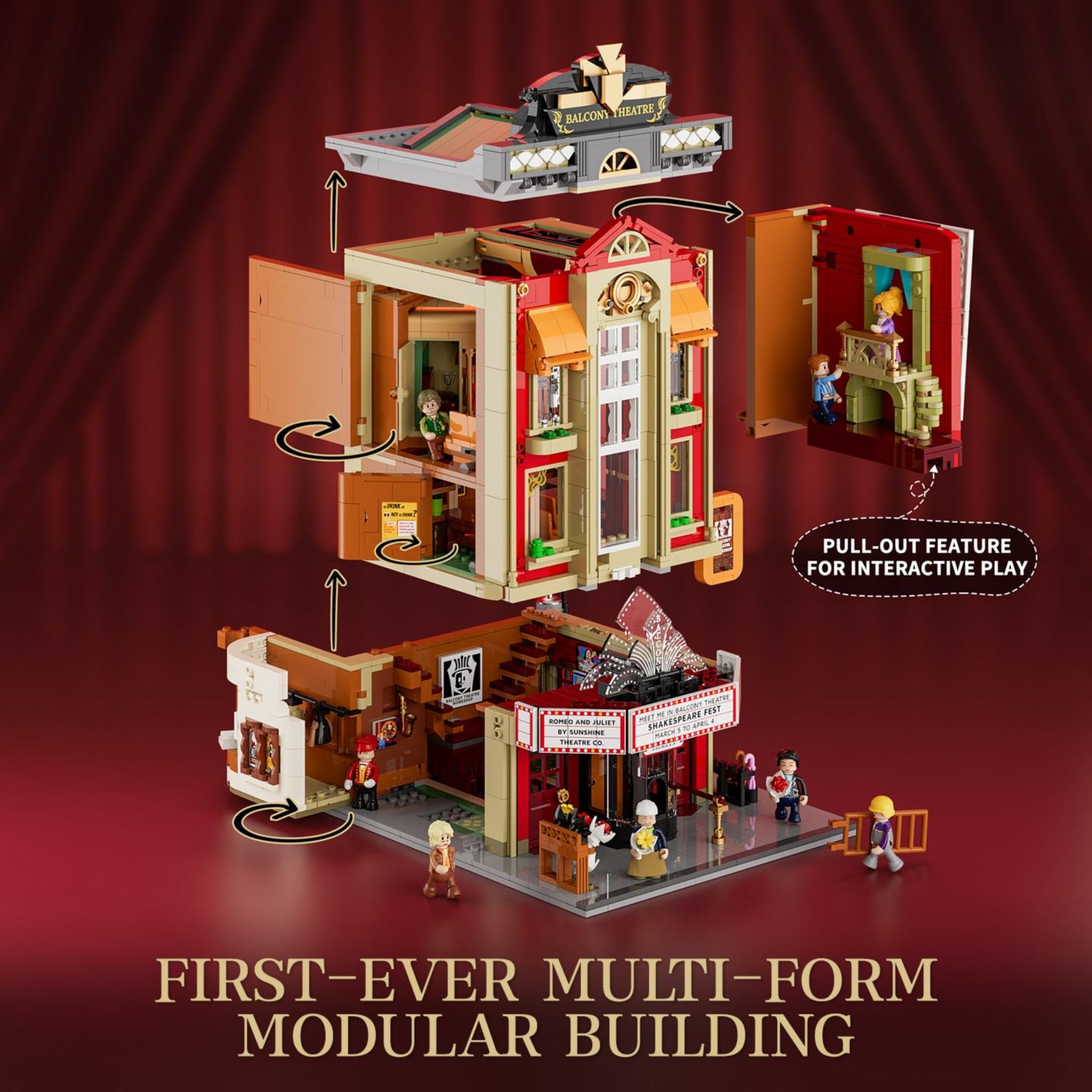 Детский конструктор Lumibricks Lighted Balcony Theatre 2445-Piece Building Set, Ages 18+ — фото 6