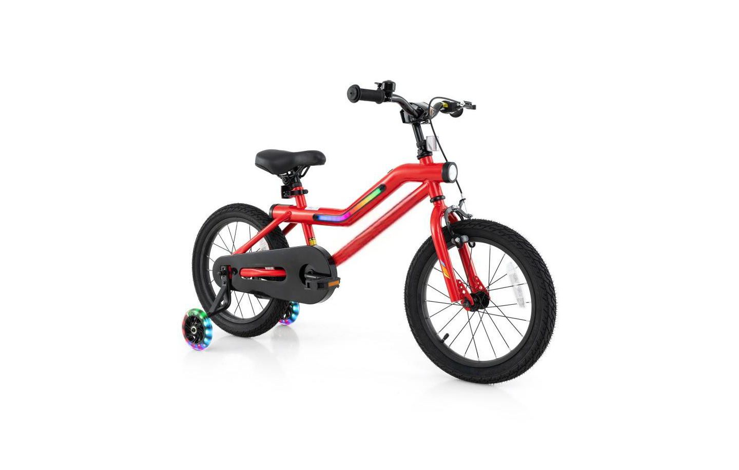 Детская игрушка HONGGE 16 Inches Kids' Bike with LED Lights, Training Wheels & Adjustable Seat, Ages 4-7, цвет: Красный — фото 1