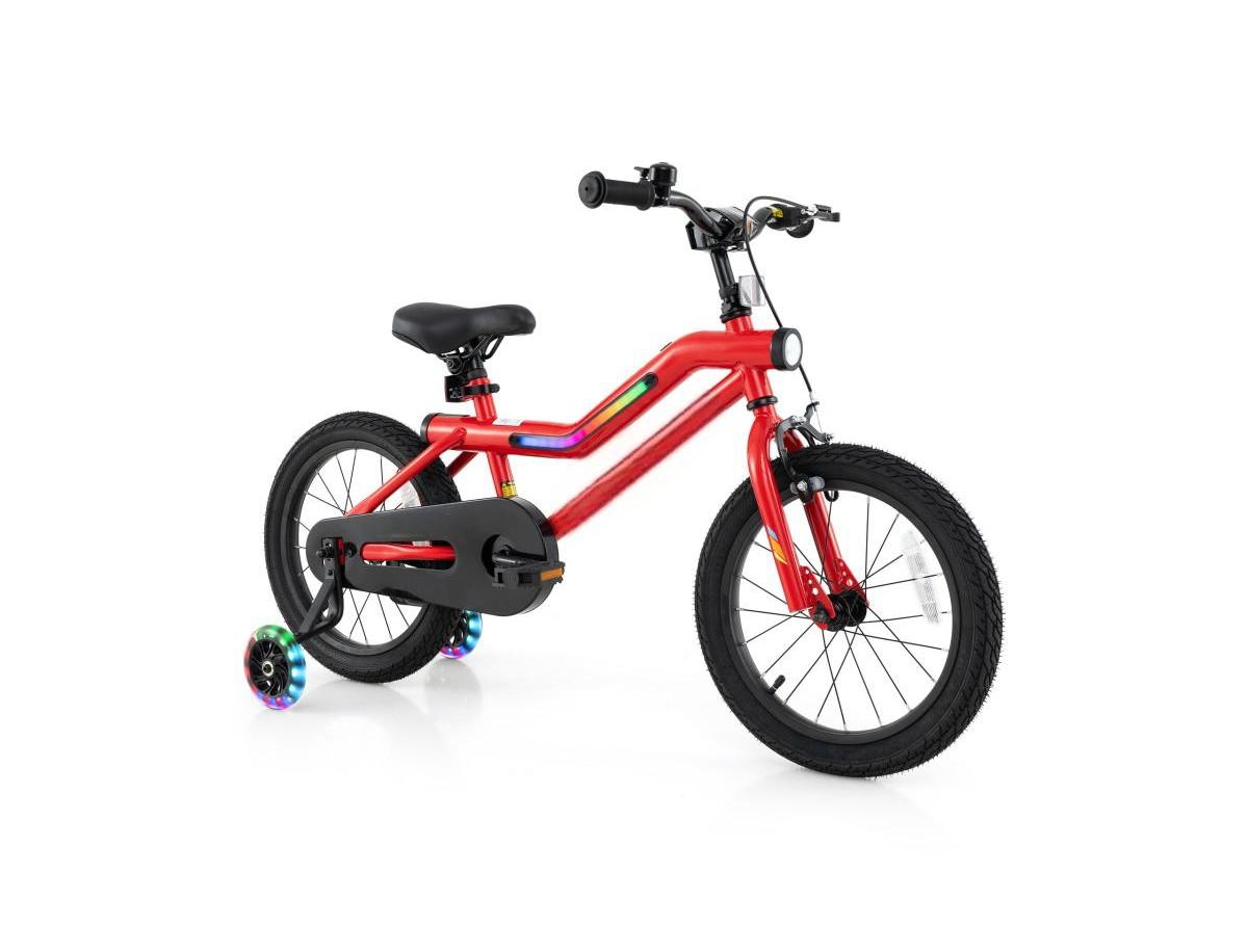 Hongge 16 Inches Kids Bike with Led Lights, Adjustable Carbon Steel Bicycle-4-7 Years