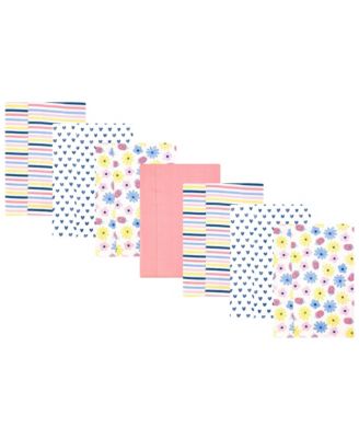 Hudson Baby Girl Cotton Poly Flannel Burp Cloths 7-Pack Flowers And Strawberries One Size - Flowers and strawberries 35$