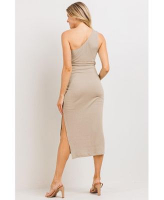 tan bodycon midi dress Tan/Beige Body-Con Maternity Dresses Size:31X30 Formal Blue V Neck Featuring a clean square sd-all