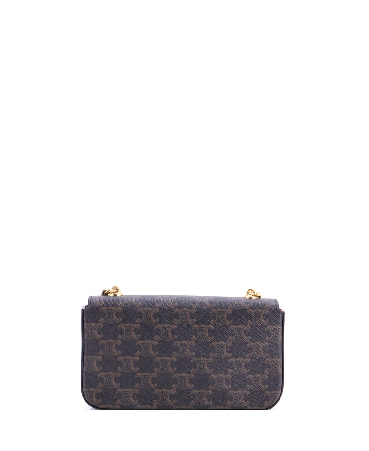 Pre-Owned Celine Small Triomphe Chain Shoulder Bag Triomphe Coated Canvas