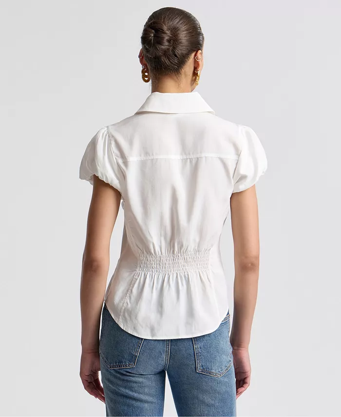 Women's Fitted Puff-Sleeve Top - thumbnail 5
