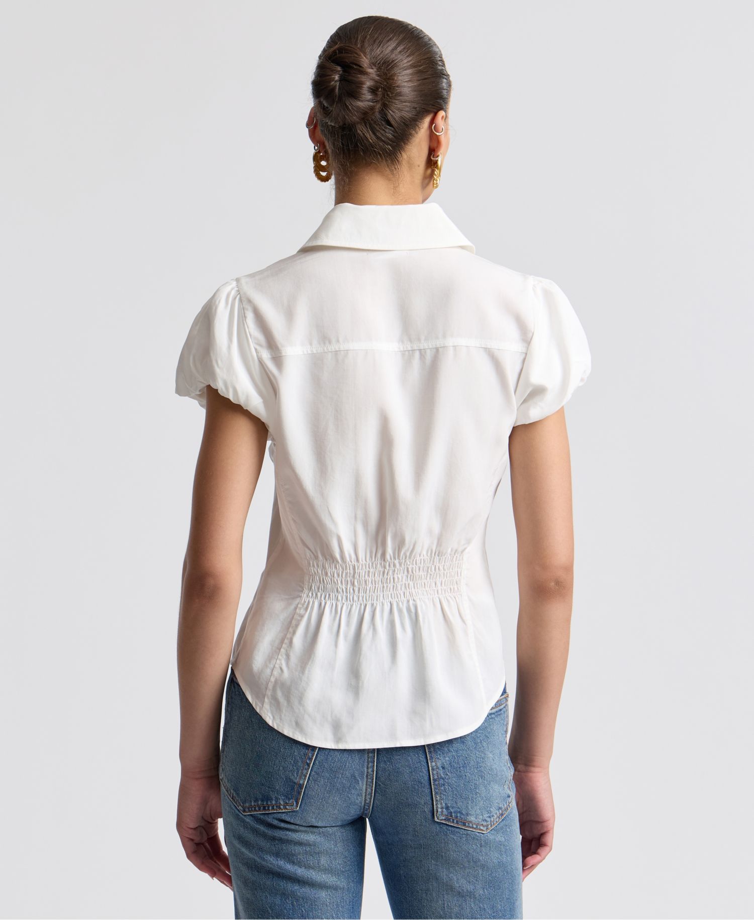 Women's Fitted Puff-Sleeve Top