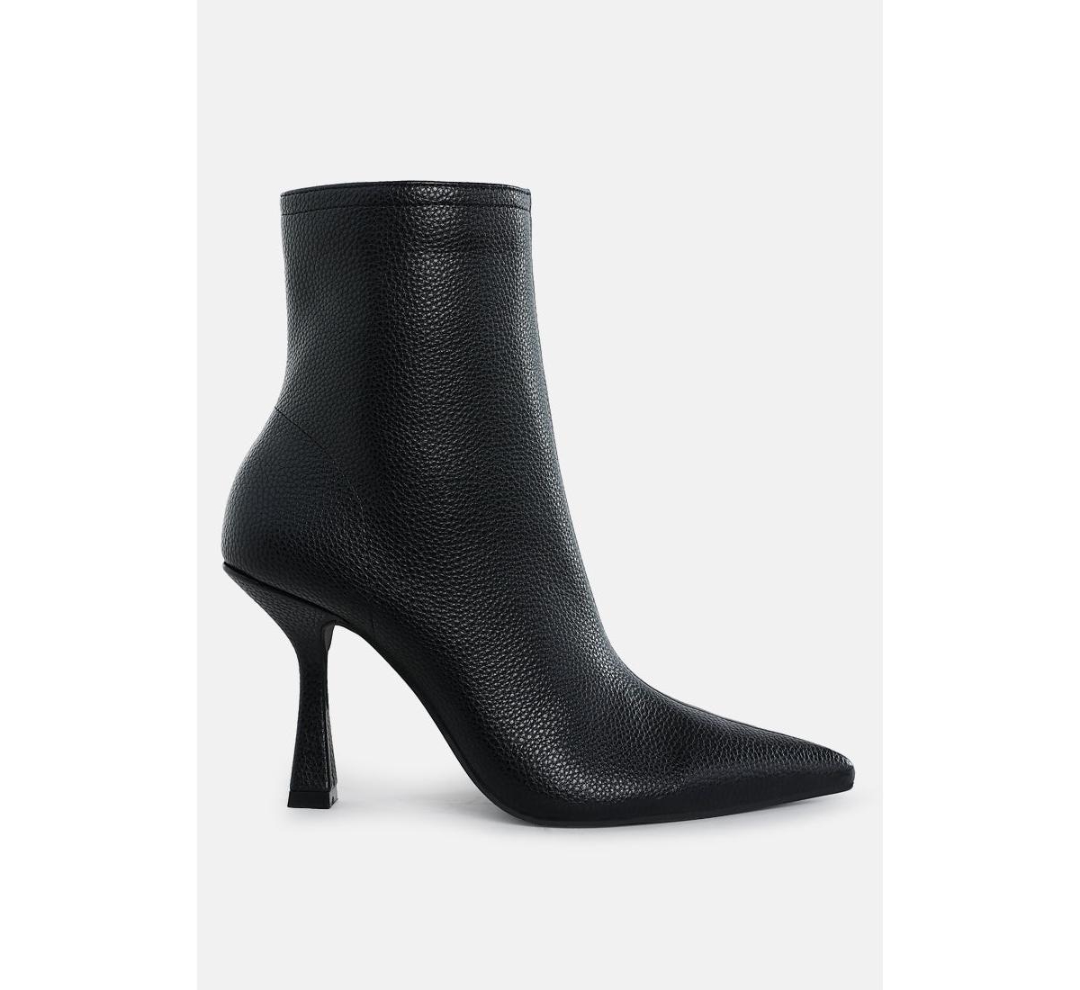 Rag & Co Women's Tentia Metallic Pleather Spool Heel Boots