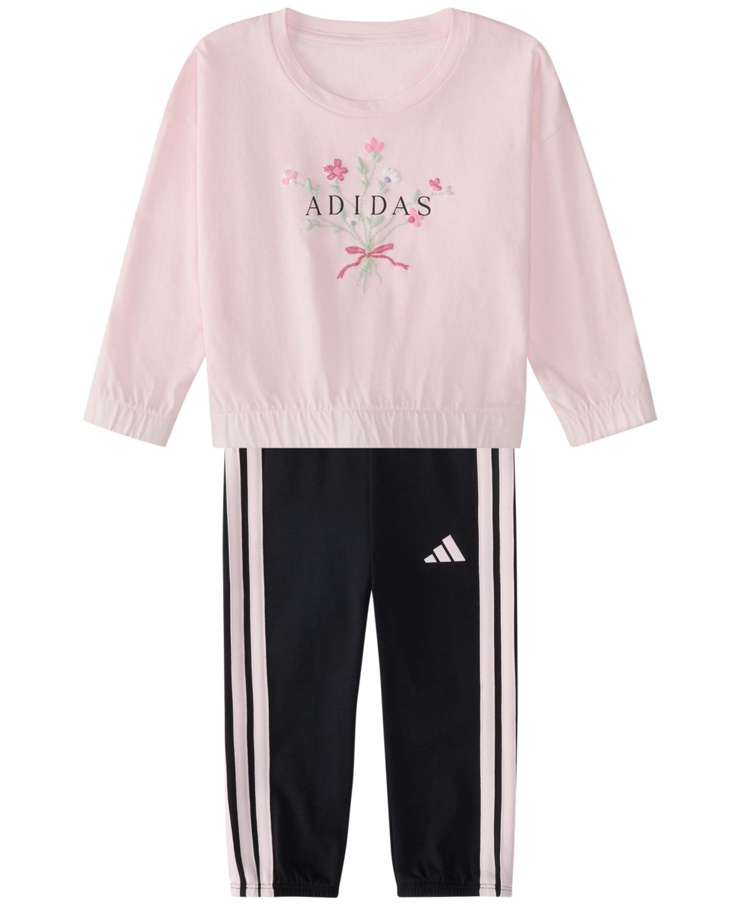 Baby Girls' Long-Sleeve Top and Pants, 2-Piece Set