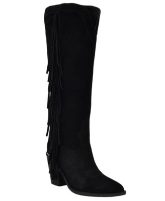 Women's Sashle Western Fringe Knee High Heeled Boot