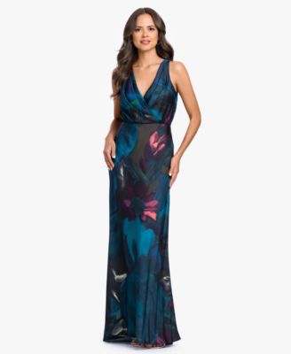 Women's V-Neck Printed Gown