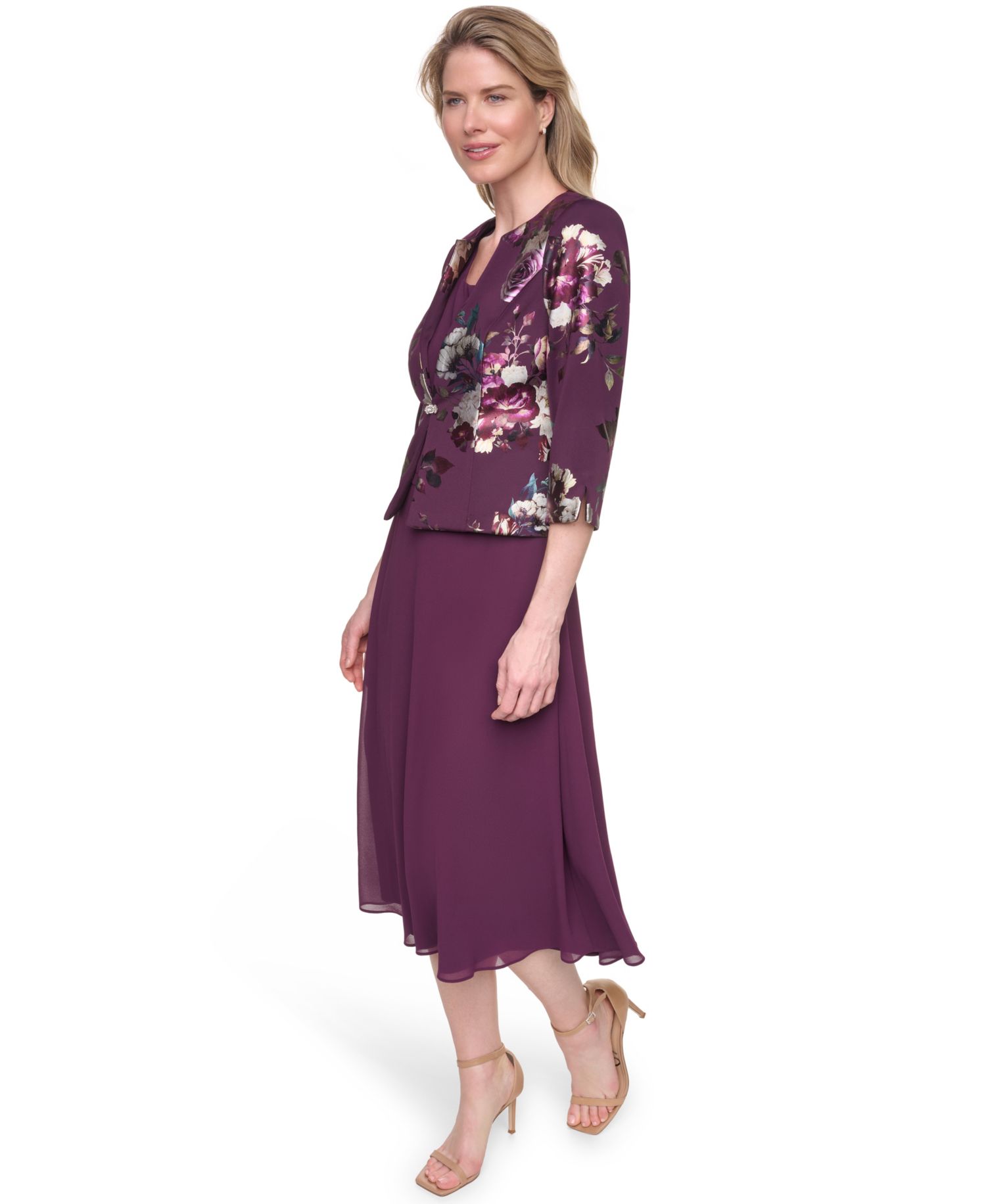 Petite Removable Jacket & Sleeveless Dress, 2-Piece Set