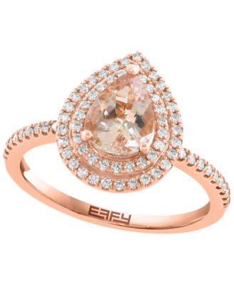 Morganite (7/8 ct. t.w.) & Diamond (1/4 ct. t.w.) Ring in 14k Rose Gold