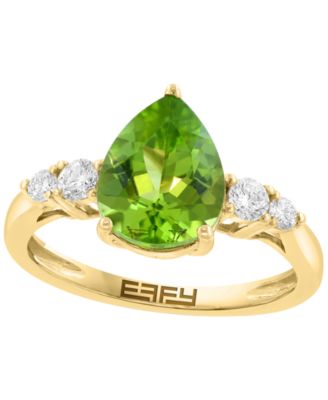 Peridot (2-1/3 ct. t.w.) & Diamond (1/4 ct. t.w.) Ring in 14k Yellow Gold