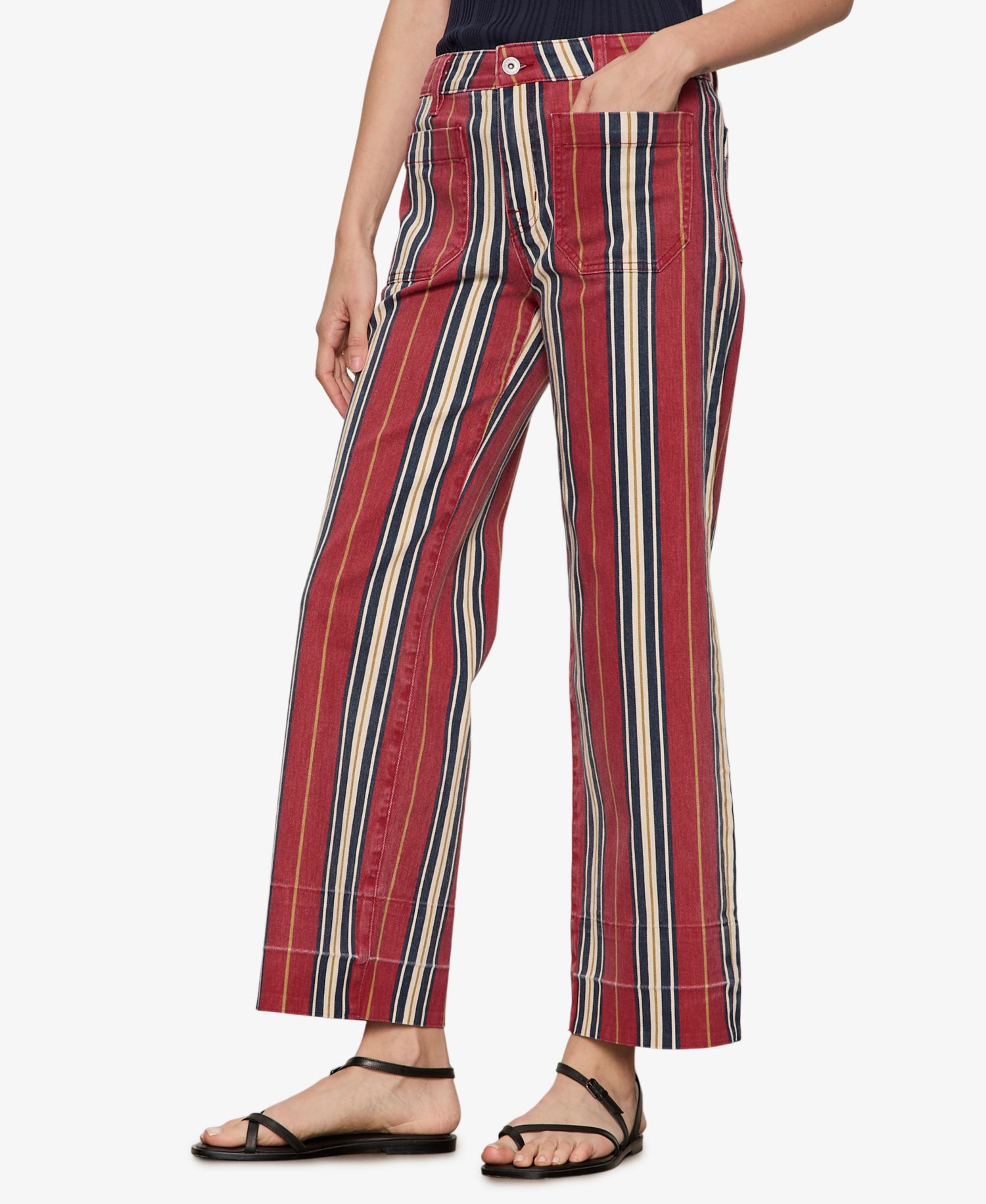 Petite Mid-Rise Wide-Leg Stretch Jeans